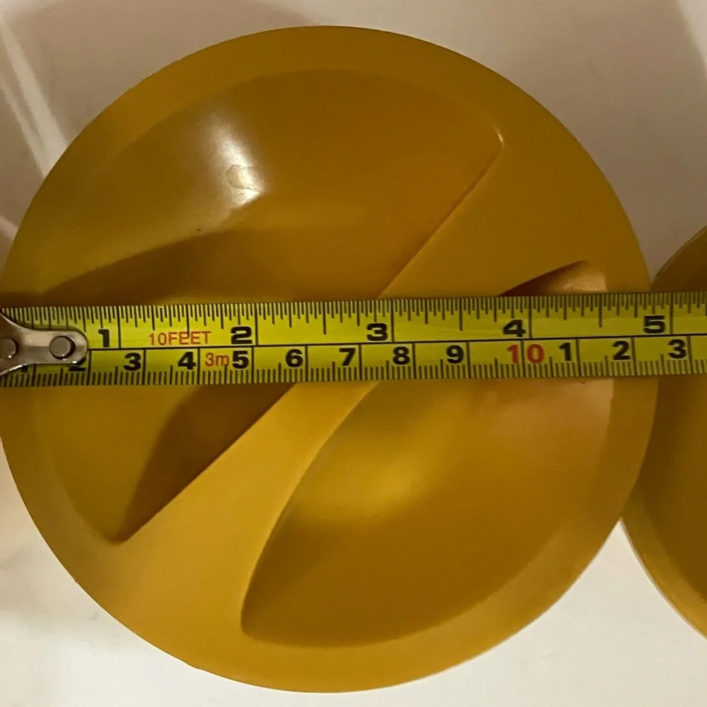 Vintage Set of 4 Nesting Kitchen Canisters Harvest Gold Plastic with Yellow Lids